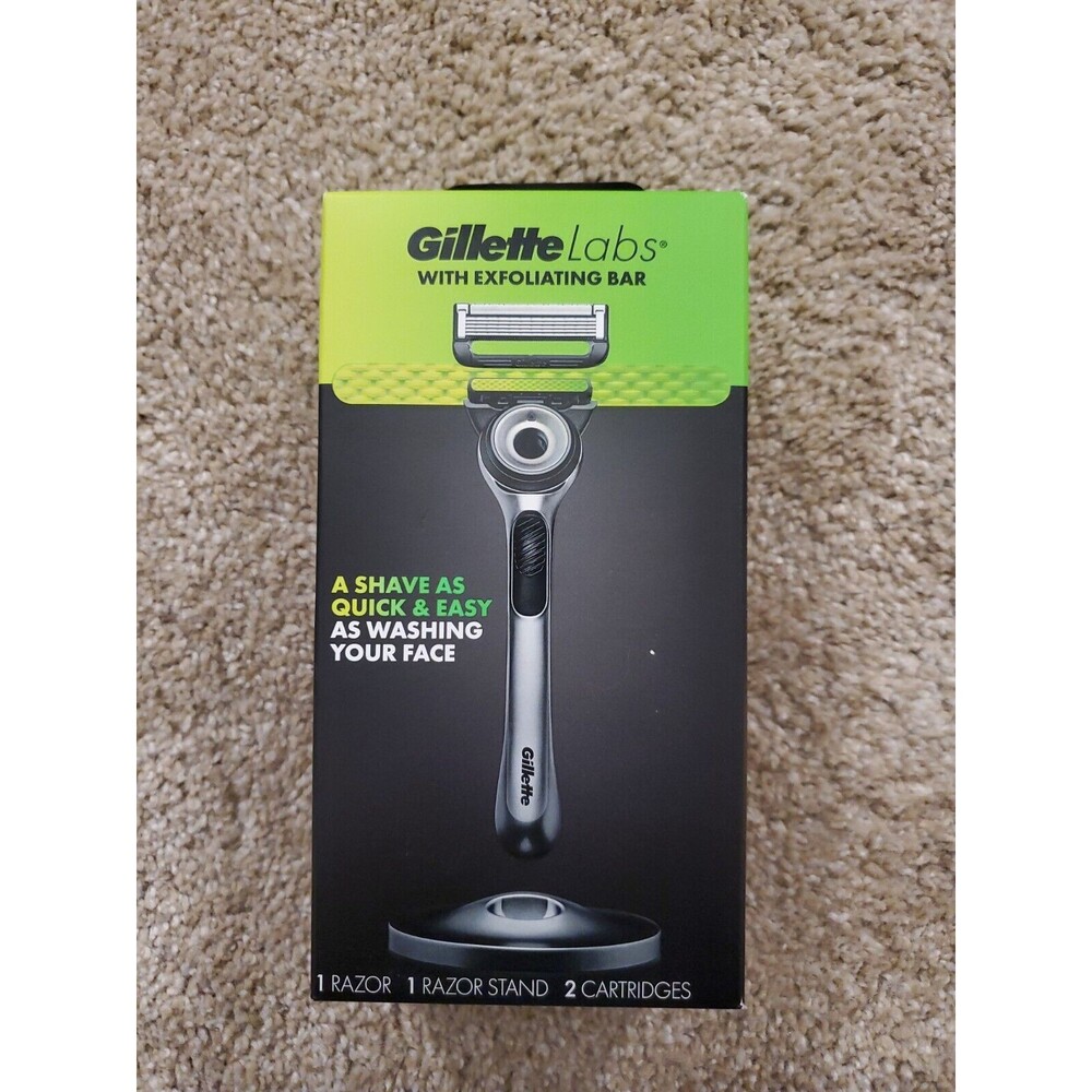 Gillette Mens Razor with Exfoliating Bar by GilletteLabs, Shaving Kit for Men,